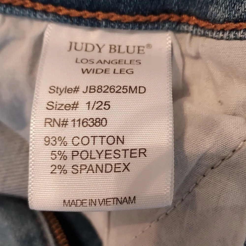 JUDY BLUE WIDE LEG JEANS Size 1 -25 - Picture 9 of 10